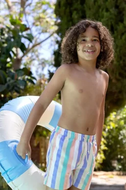 Outlet Swim short multi colour stripes | Nectarine | Sproet & Sprout Zwemkleding