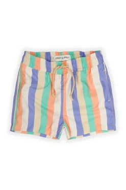 Outlet Swim short multi colour stripes | Nectarine | Sproet & Sprout Zwemkleding