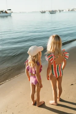 Clearance Swimsuit ruffle stripe print | Blossom | Sproet & Sprout Zwemkleding|Zwemkleding