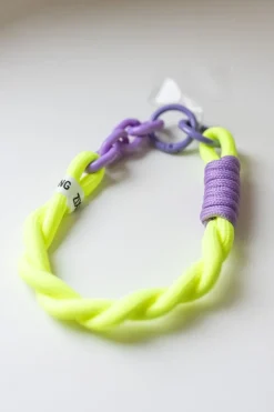 Outlet Telefoonkoord Mia | Kort | Lime/paars DAMES Telefoonkoorden