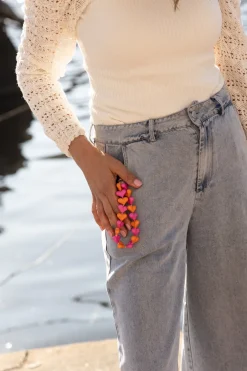 New Telefoonkoord Sugar Hearts | Orange pink | DAMES Telefoonkoorden|Snøpskes