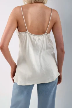 Online Top Aniek silky | Off-white | DAMES Basics|Tops