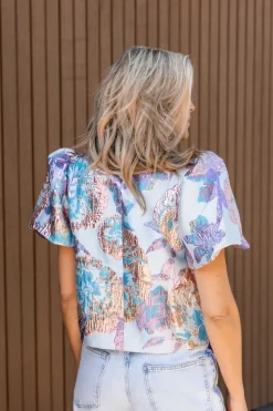 Best Top Ariël | Shiny blue DAMES Tops|Blouses