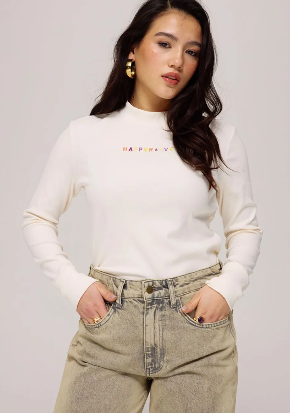 Online Top Jane | Ecru | Harper & Yve DAMES Basics|Tops