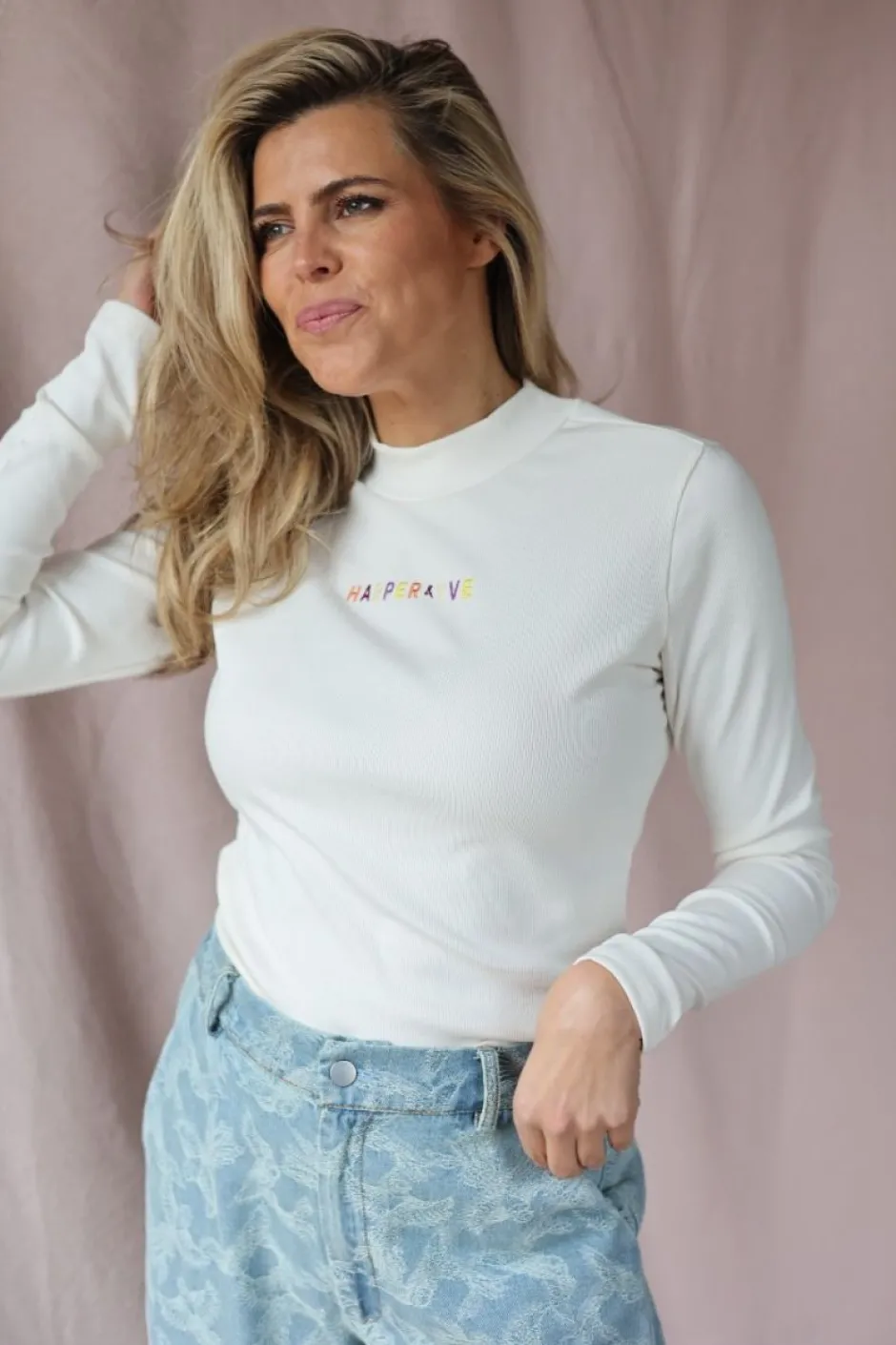 Online Top Jane | Ecru | Harper & Yve DAMES Basics|Tops