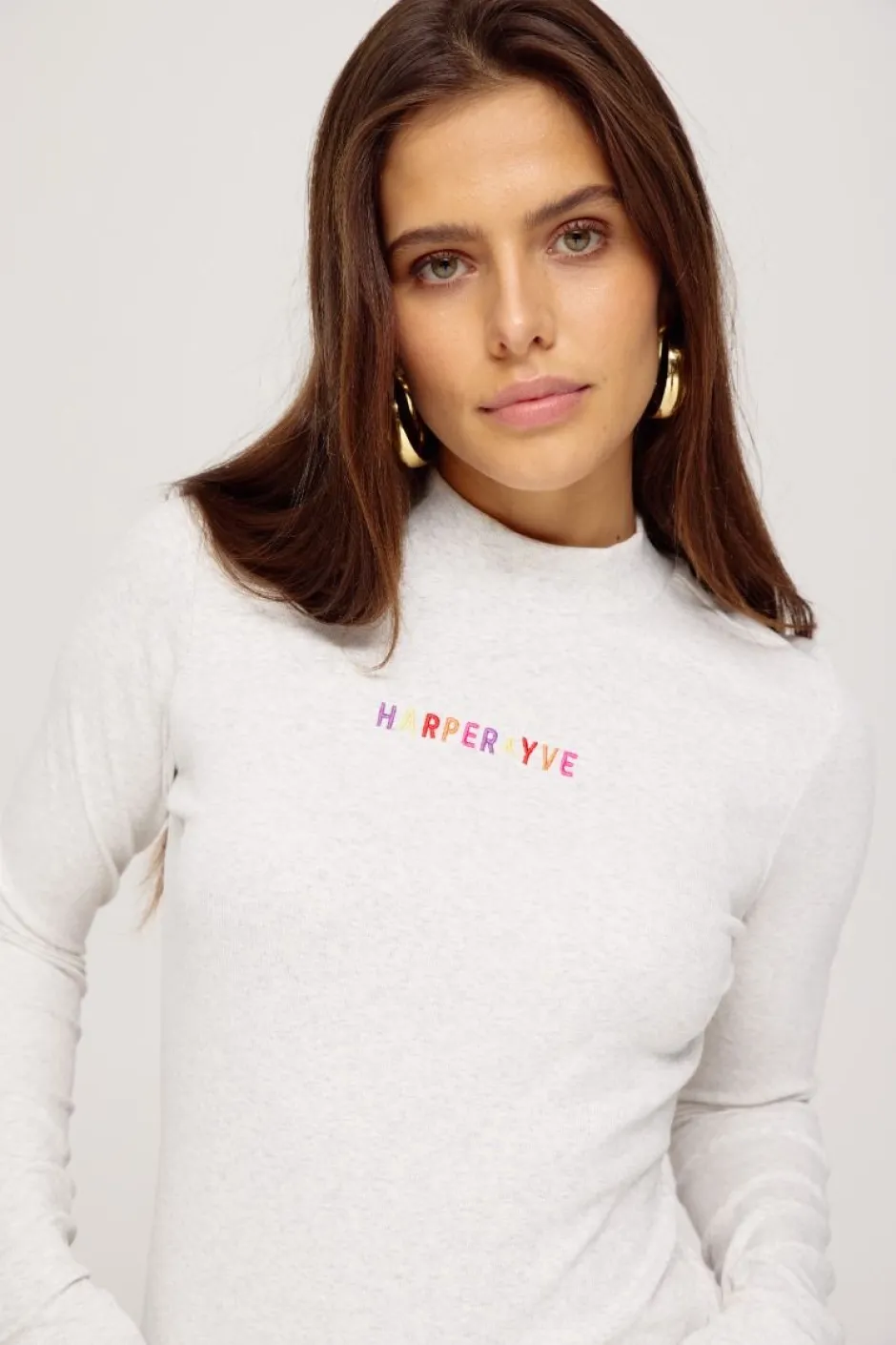 Outlet Top Jane | Grey melee | Harper & Yve DAMES Basics|Tops