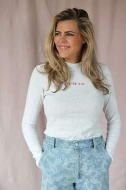 Outlet Top Jane | Grey melee | Harper & Yve DAMES Basics|Tops