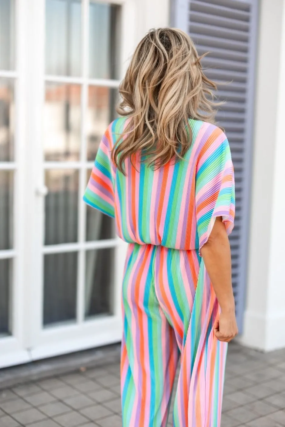 Online Top Plissé | Rainbow cake | DAMES Co-ords|Tops