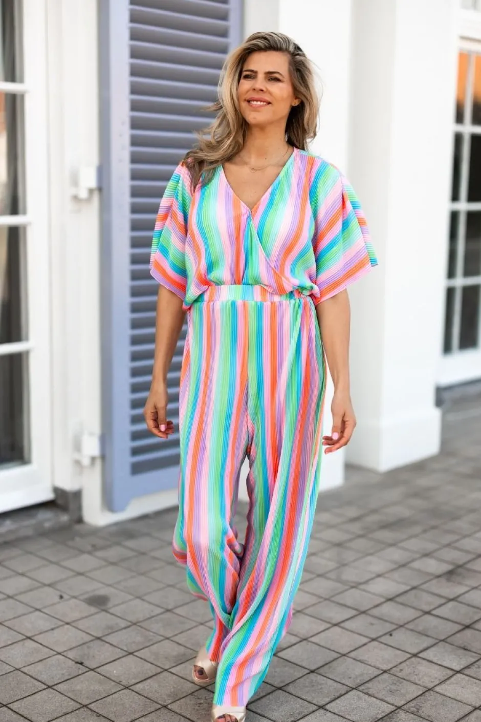 Online Top Plissé | Rainbow cake | DAMES Co-ords|Tops