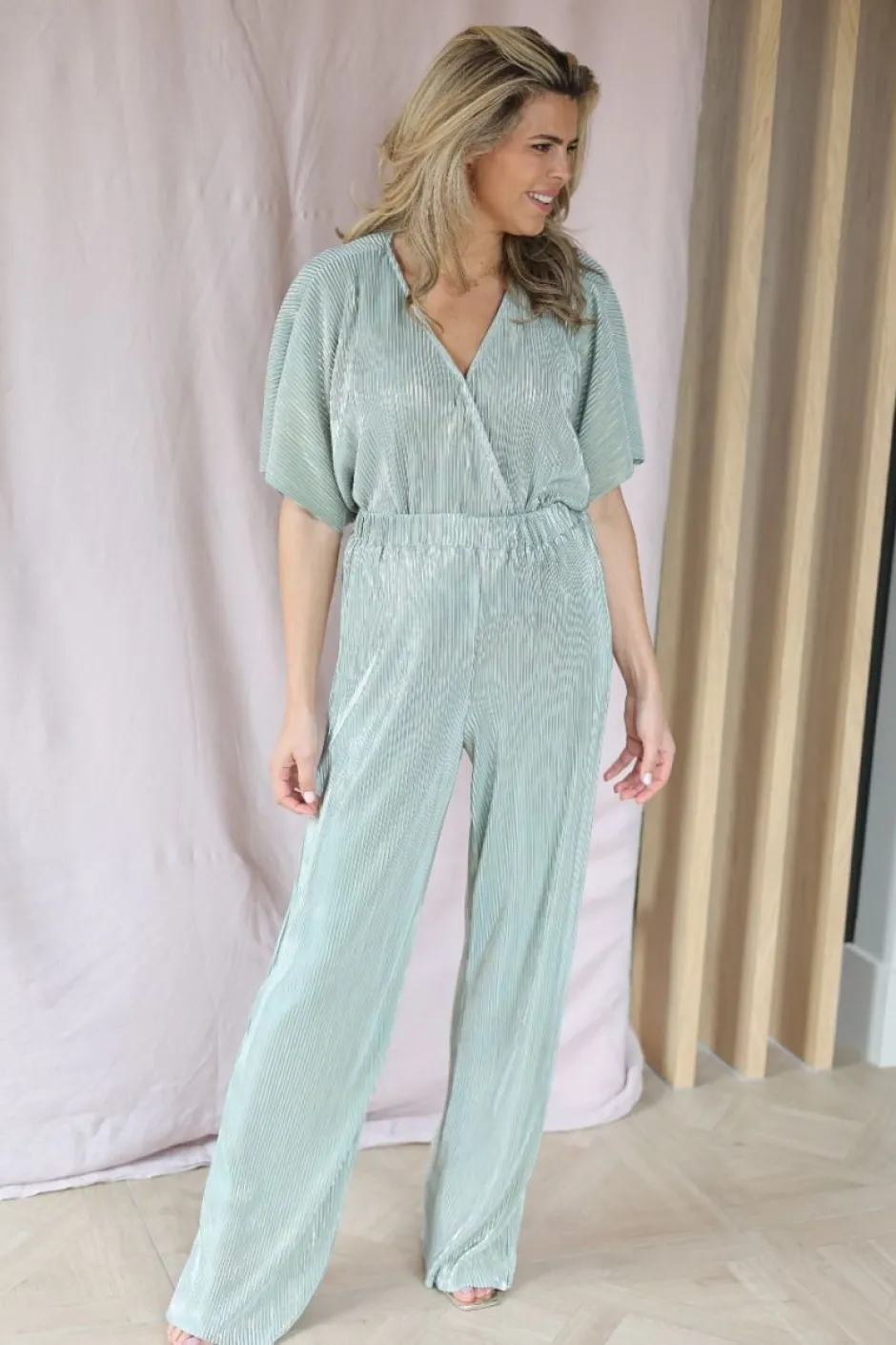 Hot Top Plissé | Sparkling mojito | DAMES Co-ords|Tops