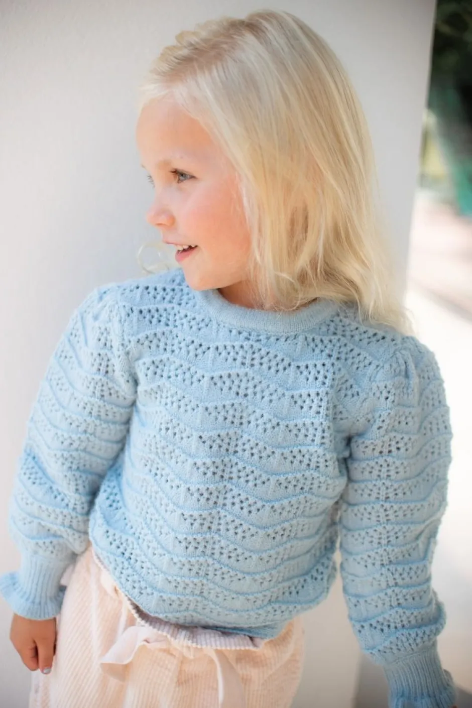 Hot Trui ajour marshmallow | Kids | Blauw | DAMES Snøpskes|Snøpskes
