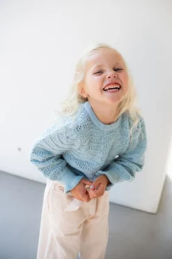 Hot Trui ajour marshmallow | Kids | Blauw | DAMES Snøpskes|Snøpskes