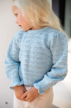 Hot Trui ajour marshmallow | Kids | Blauw | DAMES Snøpskes|Snøpskes