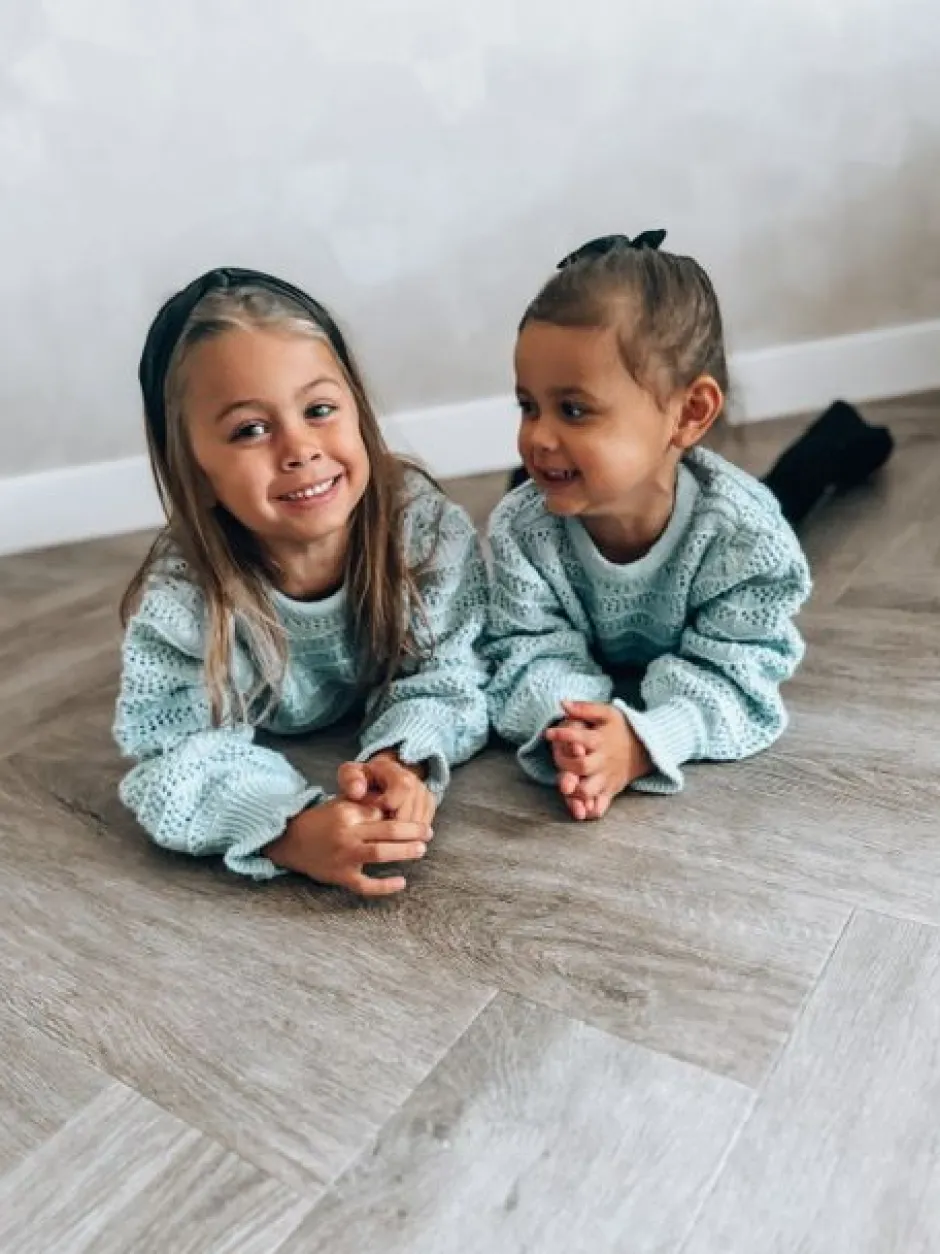 Hot Trui ajour marshmallow | Kids | Blauw | DAMES Snøpskes|Snøpskes