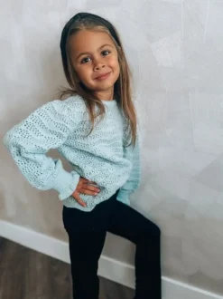 Hot Trui ajour marshmallow | Kids | Blauw | DAMES Snøpskes|Snøpskes