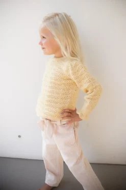 Hot Trui ajour marshmallow | Kids | Geel | DAMES Snøpskes|Snøpskes