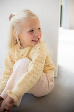 Hot Trui ajour marshmallow | Kids | Geel | DAMES Snøpskes|Snøpskes