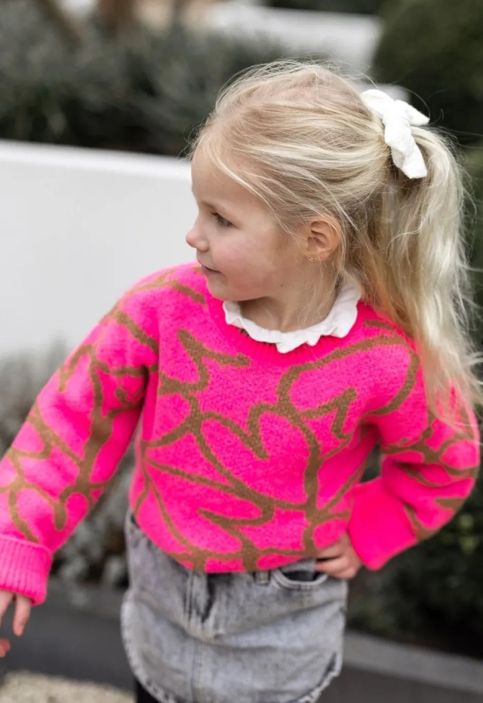 New Trui Dottie kids | Neon pink & sand | Truien & Vesten|Truien & Vesten
