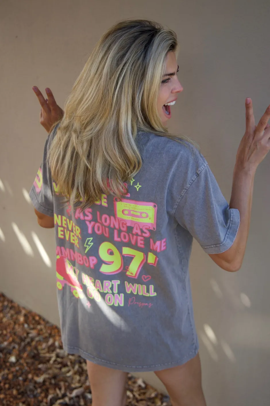 Hot T-shirt back 2 the 90's | Asphalt | DAMES Tops|Snøpskes