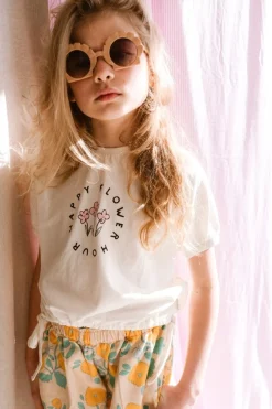 Clearance T-shirt boxy happy flower | Off-white | Sproet & Sprout Shirts|Shirts