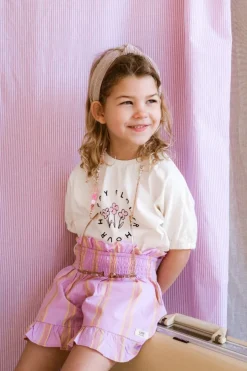 Clearance T-shirt boxy happy flower | Off-white | Sproet & Sprout Shirts|Shirts