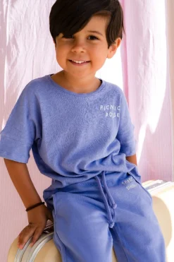 Online T-shirt linen | Blue bell | Sproet & Sprout DAMES Co-ords|Co-ords