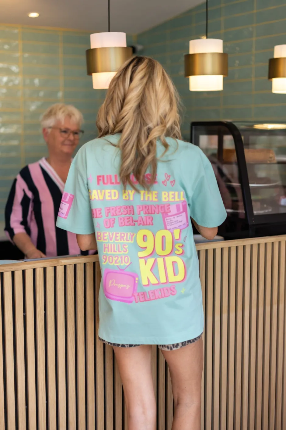 Online T-Shirt 90's Kid | Mint | DAMES Tops|Snøpskes