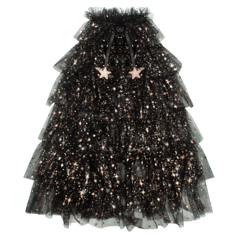 Sale Verkleedcape Aurora ruffle | Black | Mimi & Lula Verkleden