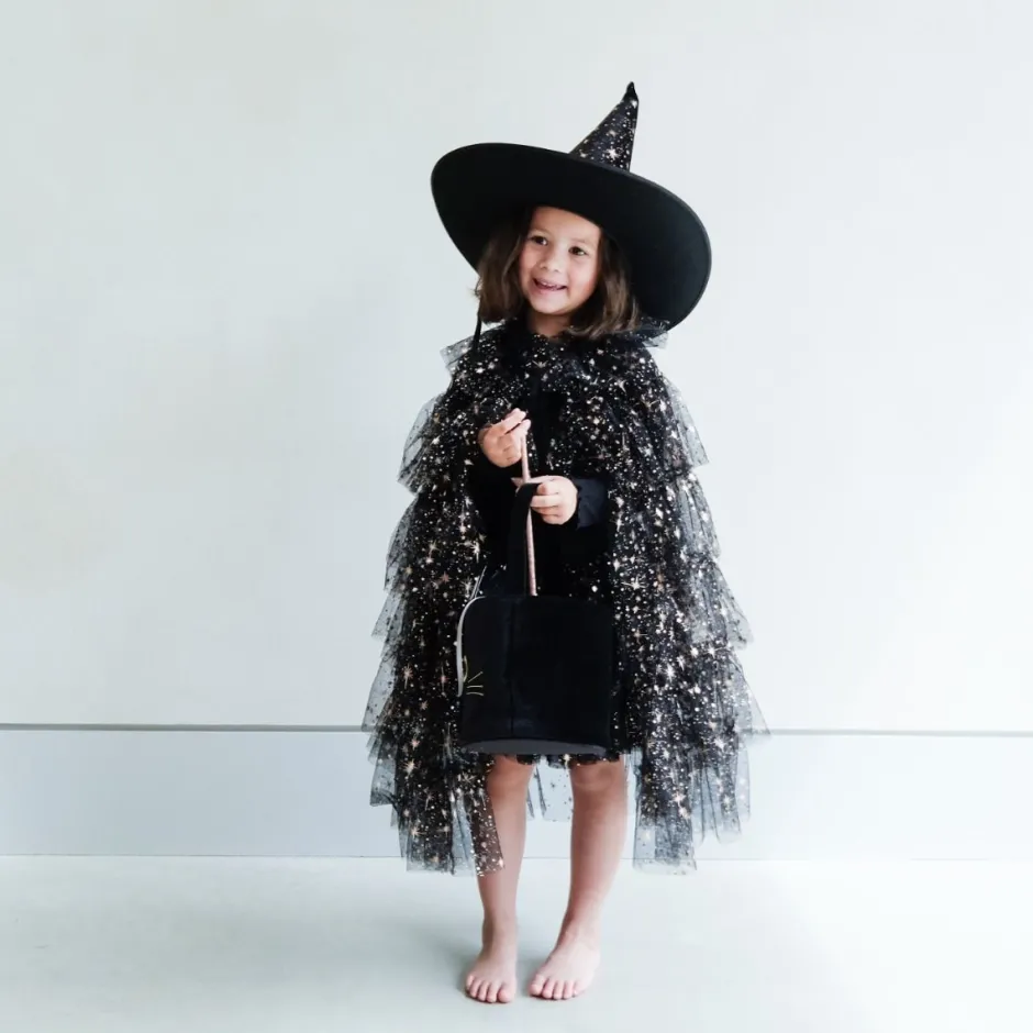 Sale Verkleedcape Aurora ruffle | Black | Mimi & Lula Verkleden