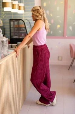 Best Wavy Pants | Burgundy | DAMES Broeken|Snøpskes
