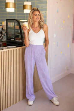 Sale Wavy Pants | Lilac | DAMES Broeken|Snøpskes