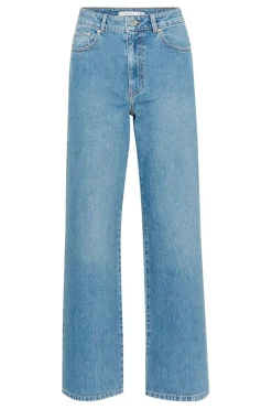 Sale Wide jeans Zolina | Washed mid blue | DAMES Broeken