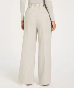 Online Wide leg pantalon Kate | Light grey melange | JOSH V DAMES Broeken