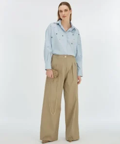 Discount Wide leg pantalon Olivia | Light Mink | DAMES Broeken