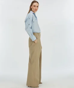 Discount Wide leg pantalon Olivia | Light Mink | DAMES Broeken