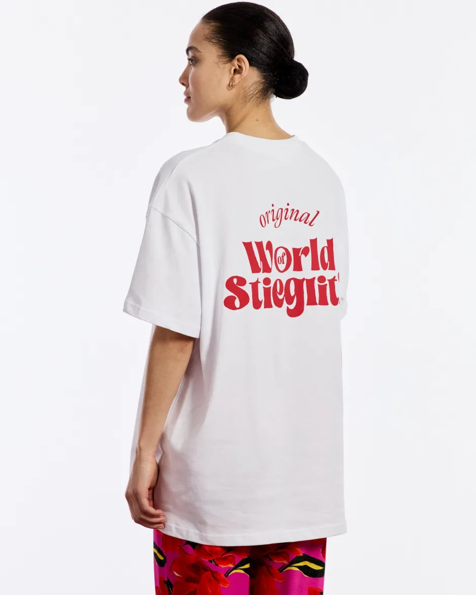 Online World of Stieg oversized T-shirt | White | DAMES Tops|Tops
